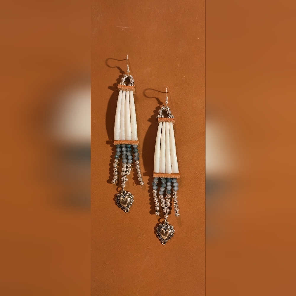 Native American Dentalium Shell Earrings* Native Made